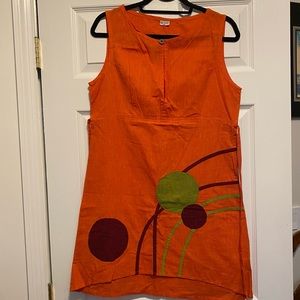 Women’s shift dress, geometric design, mod style